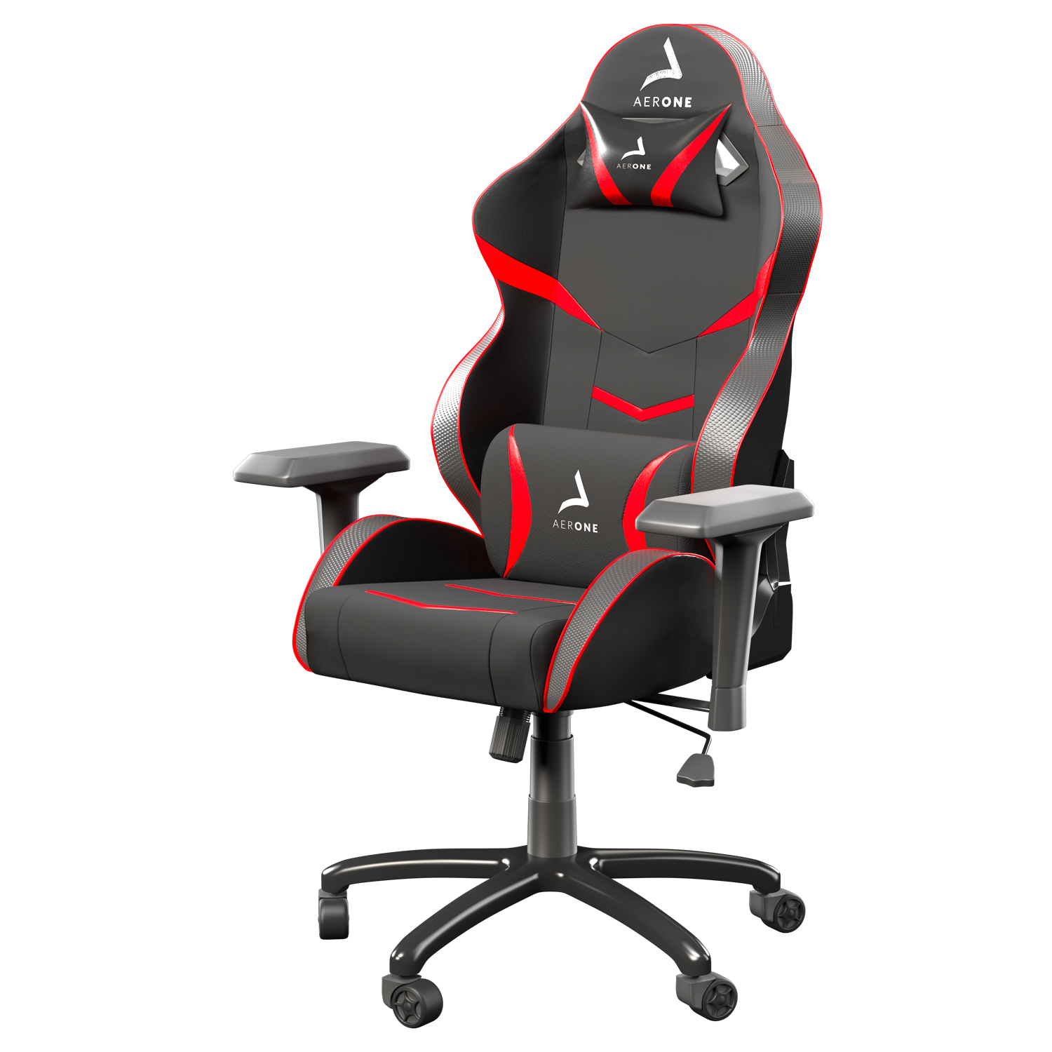 Chaise Gaming Aerone Silver, Rouge et Noir