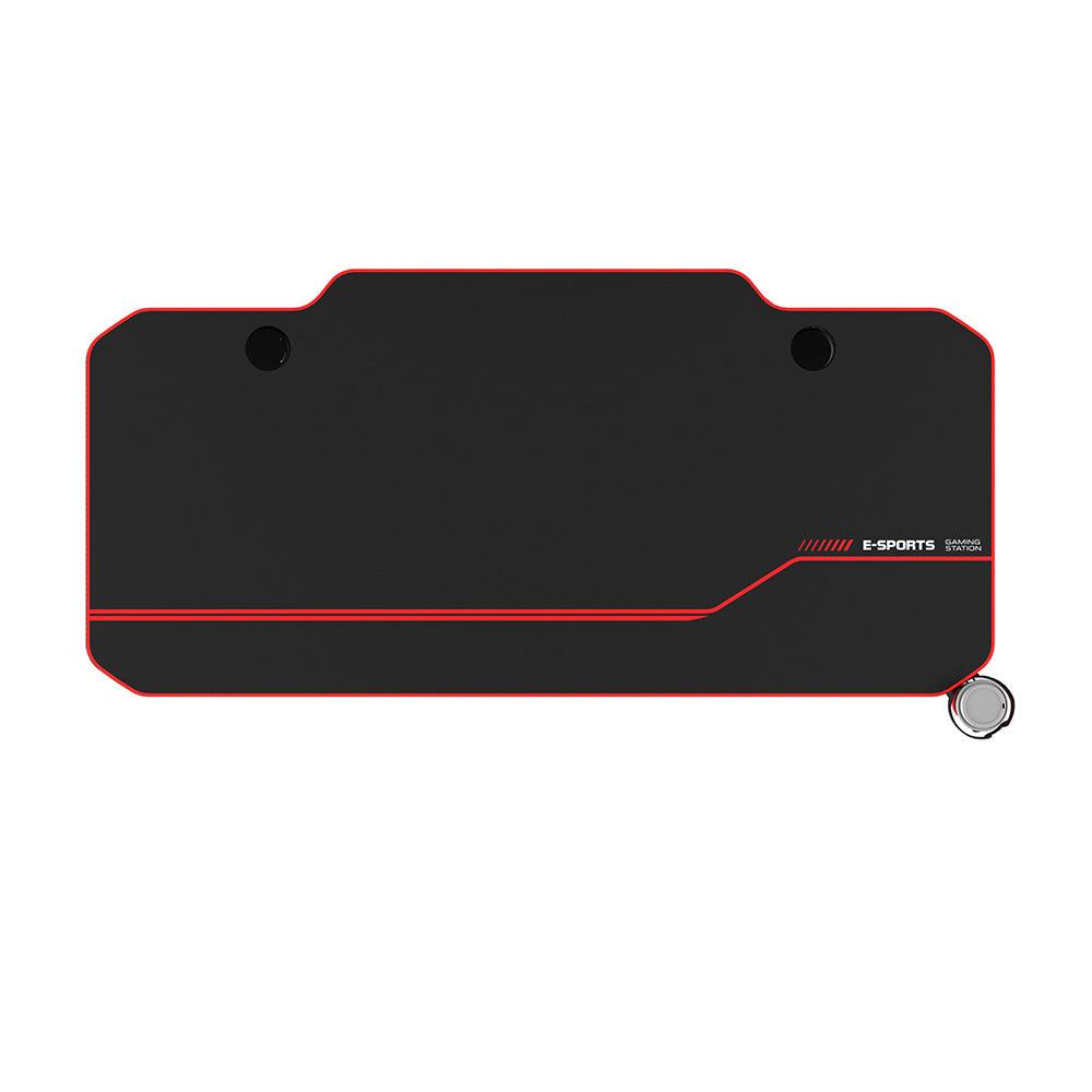 bureau gamer aerone cyber pieds fixes renforces pas cher table gaming revetement carbone tapis souris intégré toute longueur grand taille