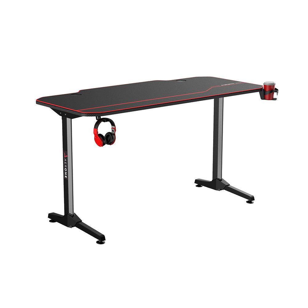 bureau gamer aerone cyber pieds fixes renforces pas cher table gaming revetement carbone