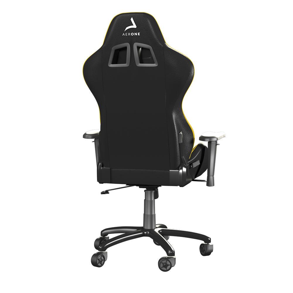 chaise gaming aerone bronze series electric yellow avec coussin jaune