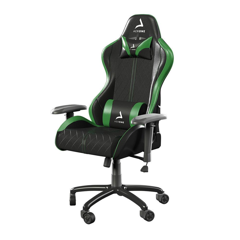 chaise gaming aerone bronze series green grass vert coussin lombaire nuque détails