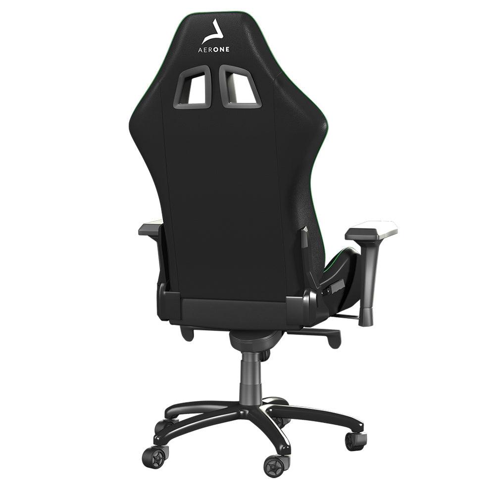 chaise gaming aerone gold series green grass vert détails siège gamer dossier arrière