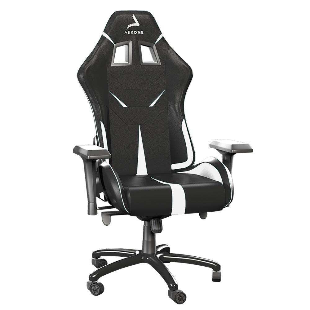 chaise gaming aerone gold series ice white blanc noir