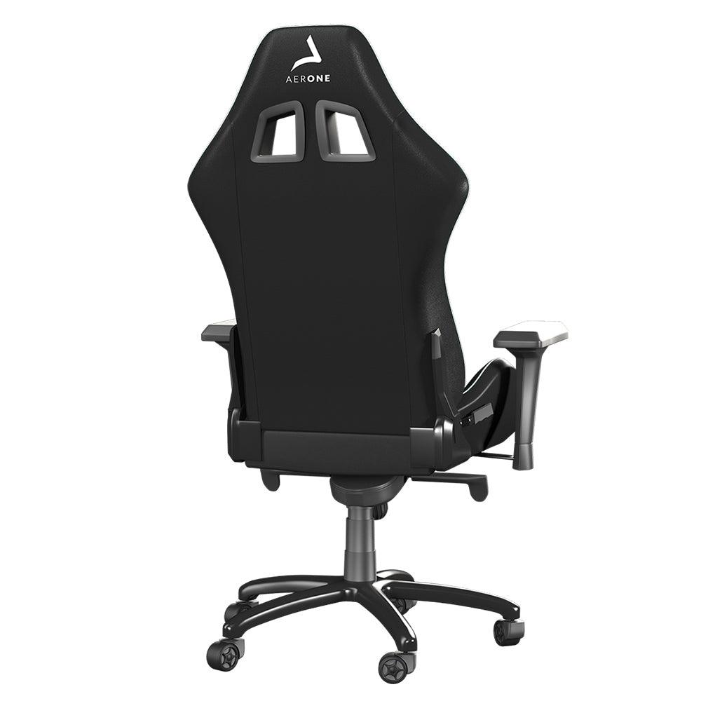 chaise gaming aerone gold series ice white blanc noir détails