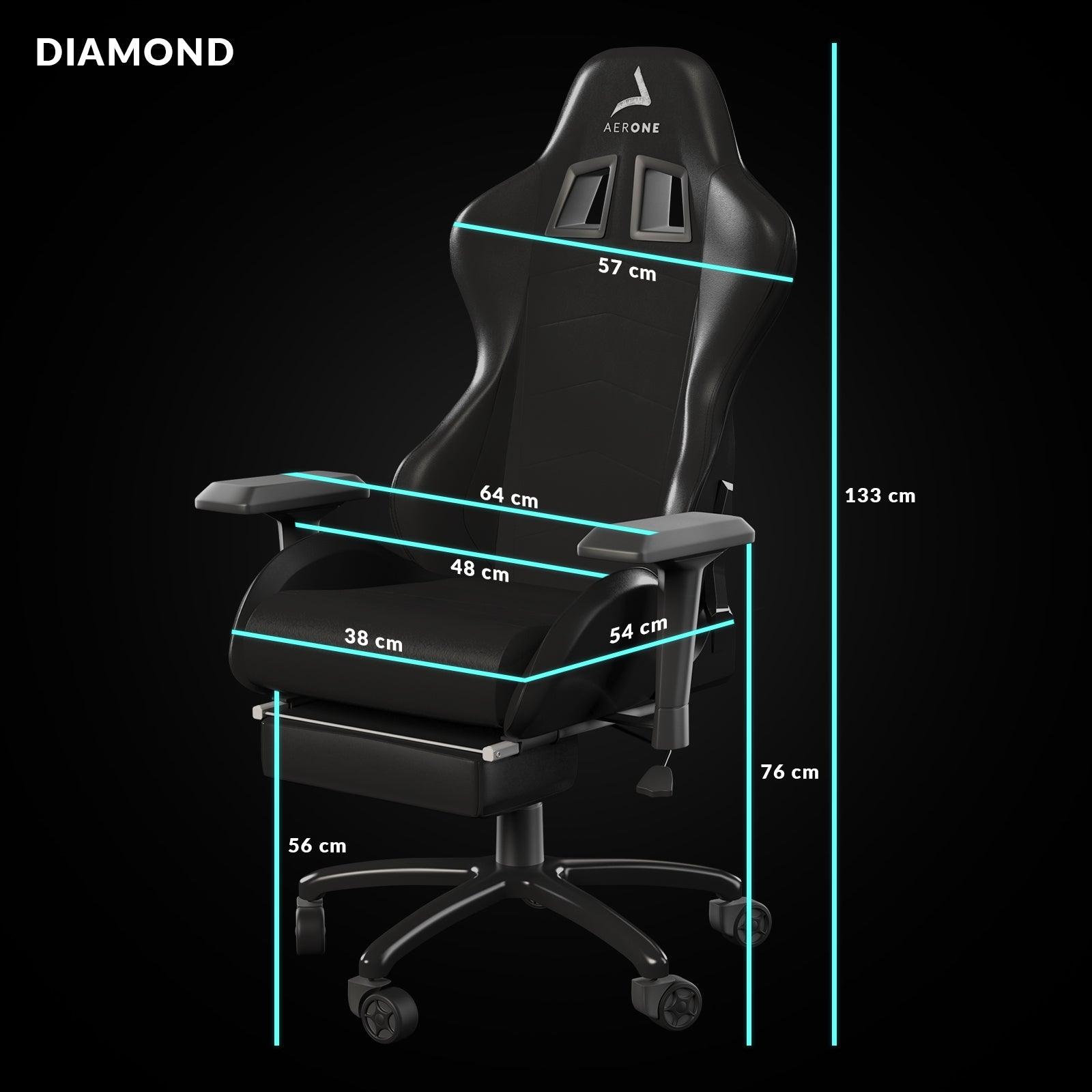 taille siege gaming diamond noir aerone