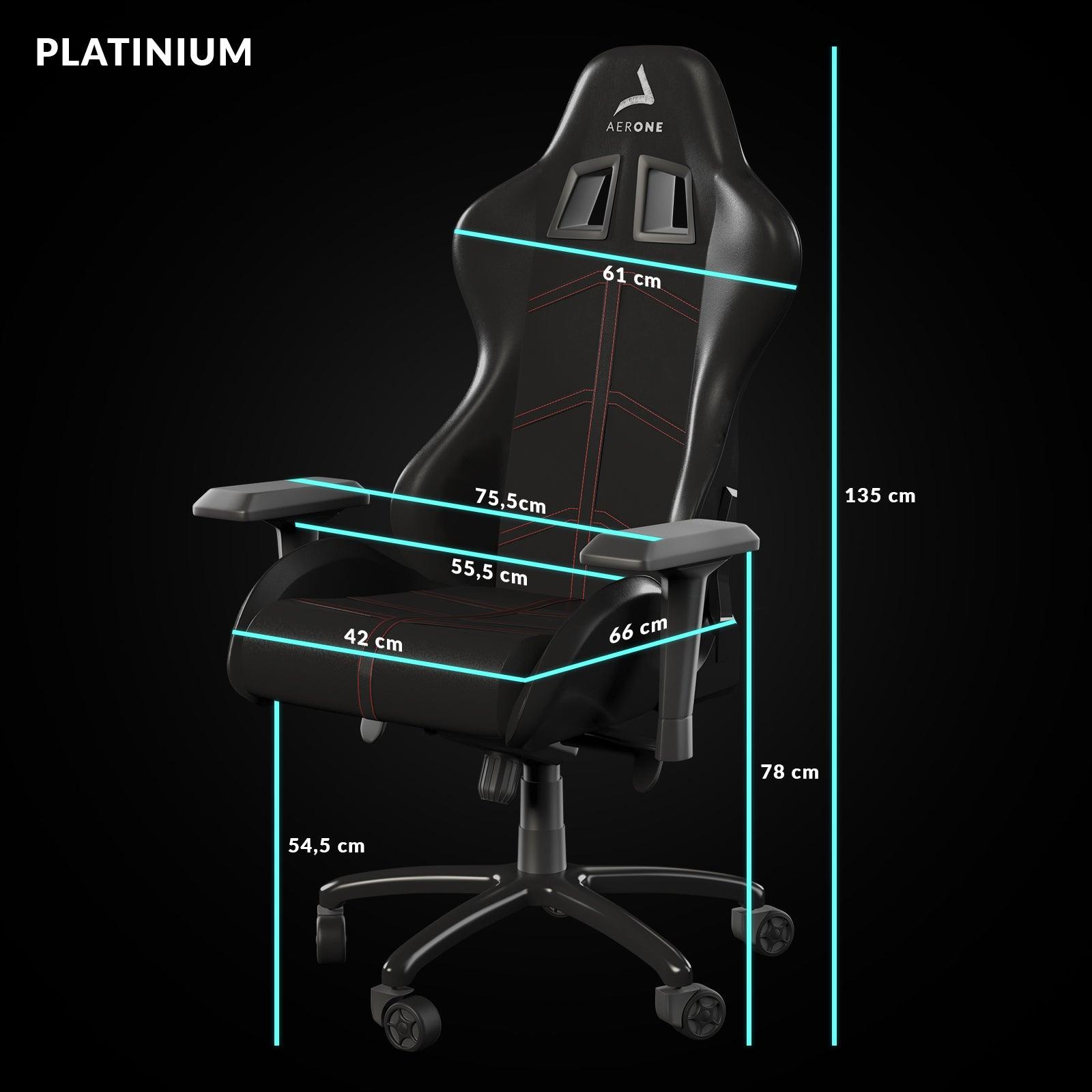 taille siege gaming platinium noir aerone