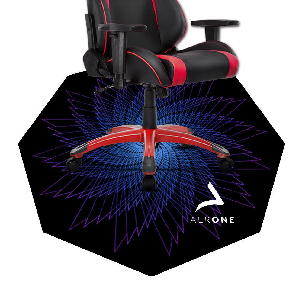tapis sol aerone blue pour chaise gaming bureau gaming scarlet red