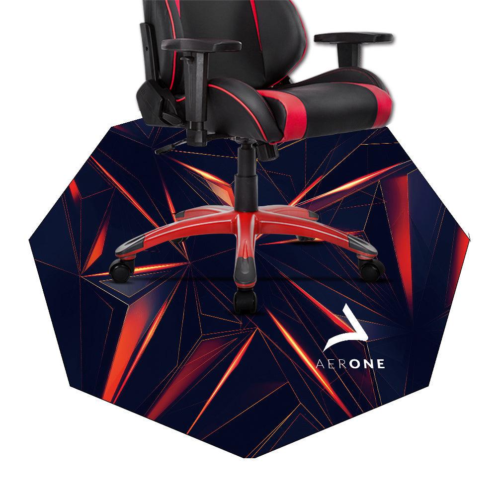 tapis sol gamer aerone red glass pour chaise gaming bureau protection