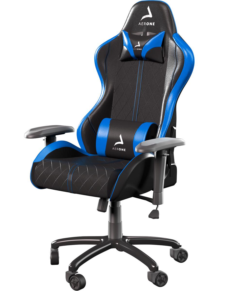 Chaise gaming bleue bronze series Aerone profil