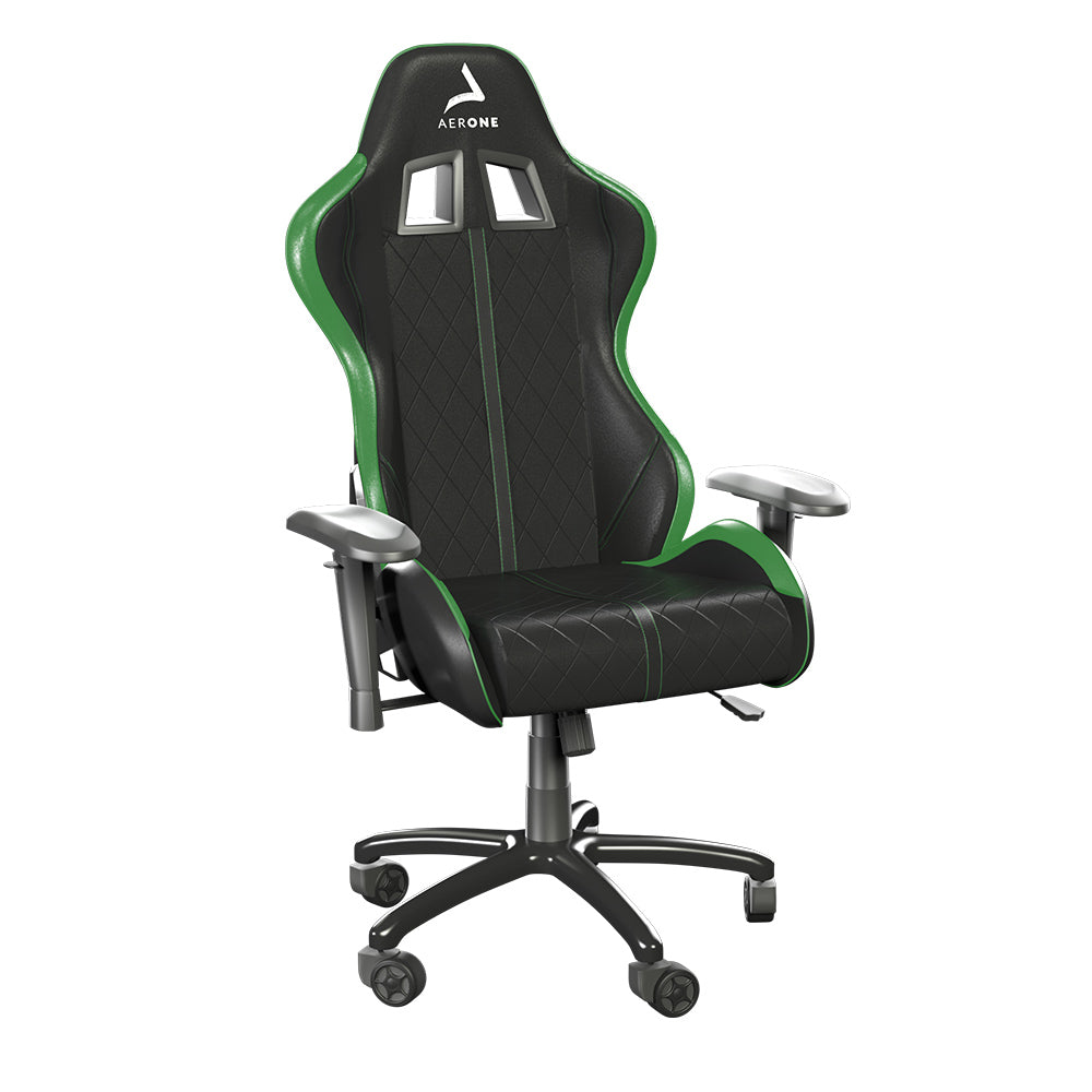 chaise gaming aerone bronze series green grass vert accoudoirs 2D