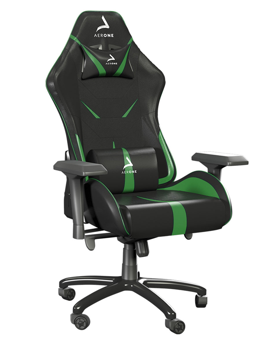 chaise gaming aerone gold series green grass vert détails siège gamer coussin confort