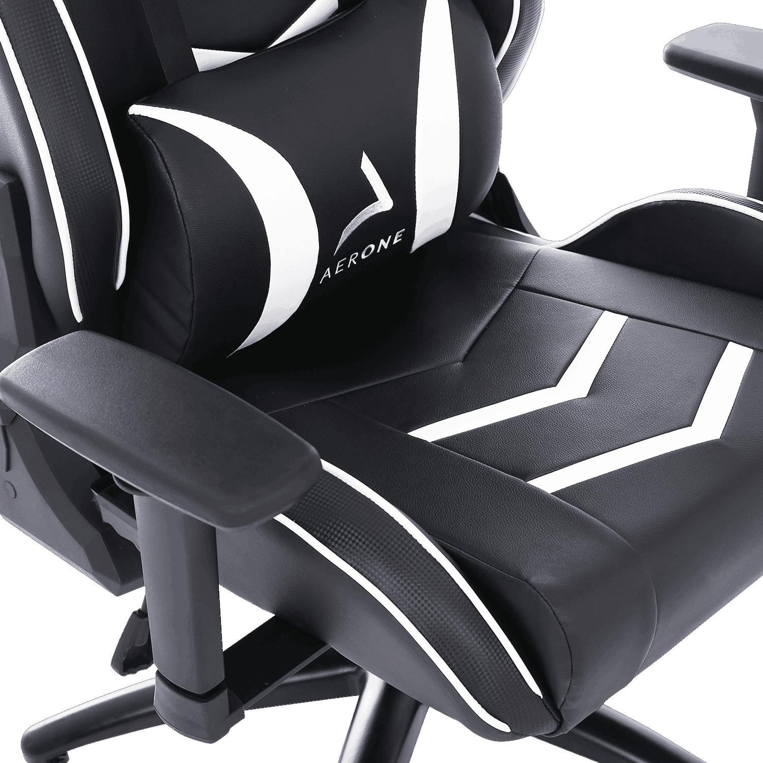 Chaise Gaming Aerone Silver, Blanc et Noir