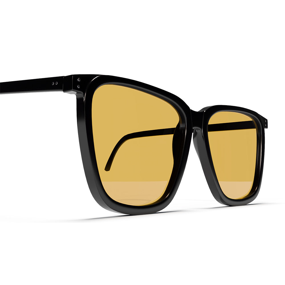 lunettes gaming aerone orion glossy black verres jaunes gamer anti lumiere bleue pas cher