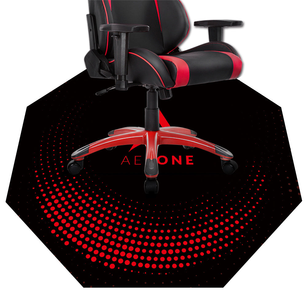 tapis sol aerone red dot octogone protection sol pour chaise gaming scarlet red